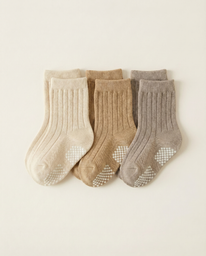 Chaussettes antidérapantes bébé – 3 paires